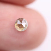 0.52 Ct round rose cut fancy light yellow natural diamond loose gemstone for fine jewelry making and custom engagement ring designs