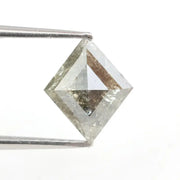 0.90 Ct brown grey green kite cut natural diamond with multi tone color and geometric shape for bold jewelry