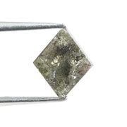 0.90 Ct brown grey green kite cut natural diamond with multi tone color and geometric shape for bold jewelry
