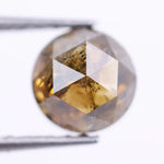 0.69 Ct round rose cut brown yellow natural diamond loose fancy color gemstone for jewelry making and custom fine jewelry designs