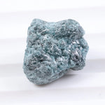uncut blue diamond and uncut diamond ear studs with natural rough texture
