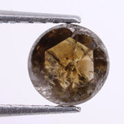 0.69 Ct round rose cut brown yellow natural diamond loose fancy color gemstone for jewelry making and custom fine jewelry designs