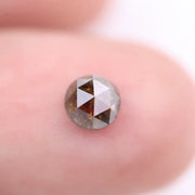 0.69 Ct round rose cut brown yellow natural diamond loose fancy color gemstone for jewelry making and custom fine jewelry designs