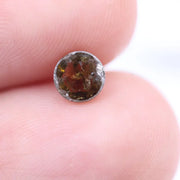 0.69 Ct round rose cut brown yellow natural diamond loose fancy color gemstone for jewelry making and custom fine jewelry designs
