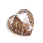 brown color heart diamond with brilliant sparkle