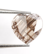 brown color heart diamond with brilliant sparkle