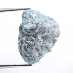 uncut blue diamond and uncut diamond ear studs with natural rough texture