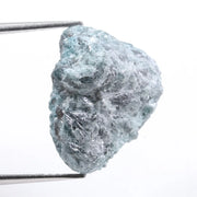 uncut blue diamond and uncut diamond ear studs with natural rough texture