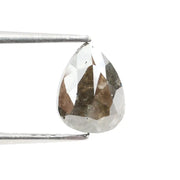 1.02 Ct pear cut brown grey natural diamond with soft tones and elegant sparkle for custom luxury jewelry