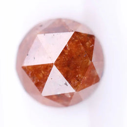 0.88 Ct round rose cut red natural diamond loose fancy color gemstone for handmade jewelry and custom fine jewelry designs
