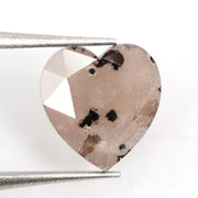 brown color gold heart diamond ring with brilliant sparkle