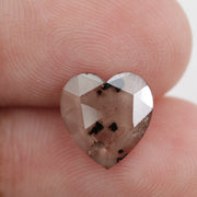 brown color gold heart diamond ring with brilliant sparkle