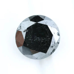 2.41 Ct authentic natural black diamond round cut loose gemstone, deep black faceted diamond for custom engagement rings, bold statement stone, high quality genuine black diamond for luxury jewelry design