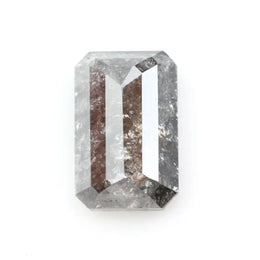 1.23 Ct emerald cut brown black grey natural diamond with sleek shape and subtle sparkle for modern luxury jewelry