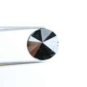 2.41 Ct authentic natural black diamond round cut loose gemstone, deep black faceted diamond for custom engagement rings, bold statement stone, high quality genuine black diamond for luxury jewelry design