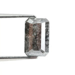 1.23 Ct emerald cut brown black grey natural diamond with sleek shape and subtle sparkle for modern luxury jewelry