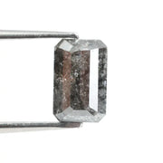 1.23 Ct emerald cut brown black grey natural diamond with sleek shape and subtle sparkle for modern luxury jewelry