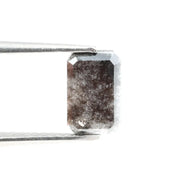 1.23 Ct emerald cut brown black grey natural diamond with sleek shape and subtle sparkle for modern luxury jewelry