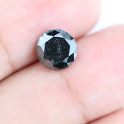 2.41 Ct authentic natural black diamond round cut loose gemstone, deep black faceted diamond for custom engagement rings, bold statement stone, high quality genuine black diamond for luxury jewelry design