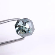 1.44 CT Asscher Cut Blue Salt & Pepper Lab Grown Diamond, Ethical Loose Diamond for Engagement Ring, Pendant Luxury Gifts