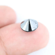 2.41 Ct authentic natural black diamond round cut loose gemstone, deep black faceted diamond for custom engagement rings, bold statement stone, high quality genuine black diamond for luxury jewelry design