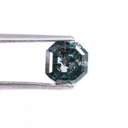 1.44 CT Asscher Cut Blue Salt & Pepper Lab Grown Diamond, Ethical Loose Diamond for Engagement Ring, Pendant Luxury Gifts