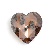 brown color gold heart necklace with diamond in the middle