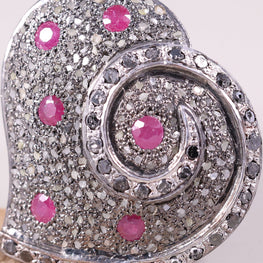 Heart Shape Delicated Ruby Ring