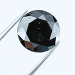 3.23 Ct Natural Black Diamond Round Cut Loose for Engagement Rings, Pendants, and Custom Jewelry