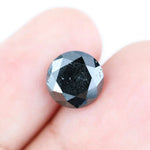 3.23 Ct Natural Black Diamond Round Cut Loose for Engagement Rings, Pendants, and Custom Jewelry