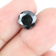 Round cut black diamond loose stone for engagement ring design