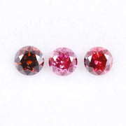 0.76 Ct Round Lab Grown Diamond Set – 3 Pcs Red & Pink CVD Loose Diamonds for Engagement Rings, Custom Jewelry & Luxury Gifts
