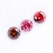 0.76 Ct Round Lab Created Diamond , Red and Pink Unique CVD Diamond for Engagement Ring , CVD Lab Grown Diamond for Gift, 3 Pcs