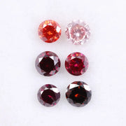 0.83 Ct Round Lab Grown Diamond Set – 6 Pcs CVD Created Diamonds in Red, Pink & Orange for Rings, Earrings & Custom Jewelry