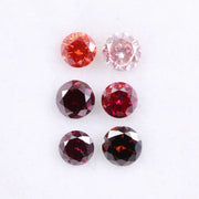 0.83 Ct Round Lab Grown Diamond , 6 Pcs Created CVD Diamonds in Red, Pink, and Orange Hues , Diamond for Ring and Earring
