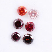 0.83 Ct Round Lab Grown Diamond , 6 Pcs Created CVD Diamonds in Red, Pink, and Orange Hues , Diamond for Ring and Earring
