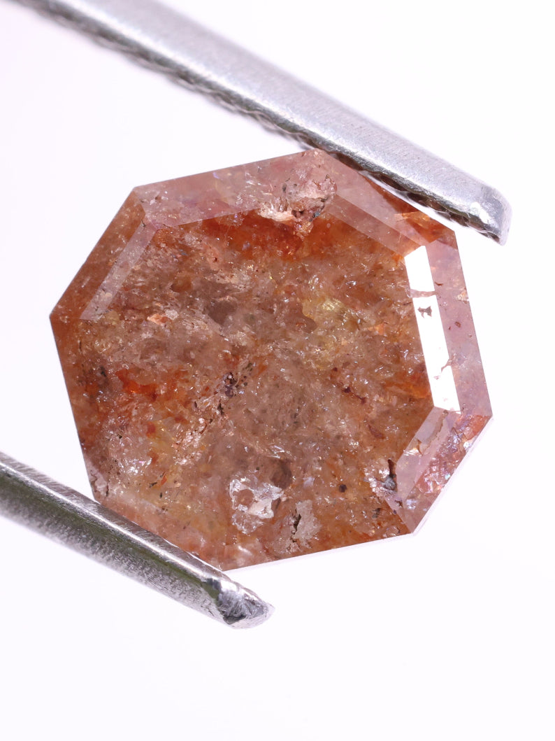 1.35 Ct Loose Red Diamond - Octagon Cut Natural Diamond ( 6.71 X 6.63 X 2.90 )