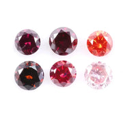 0.83 Ct Round Lab Grown Diamond Set – 6 Pcs CVD Created Diamonds in Red, Pink & Orange for Rings, Earrings & Custom Jewelry