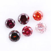 0.83 Ct Round Lab Grown Diamond , 6 Pcs Created CVD Diamonds in Red, Pink, and Orange Hues , Diamond for Ring and Earring