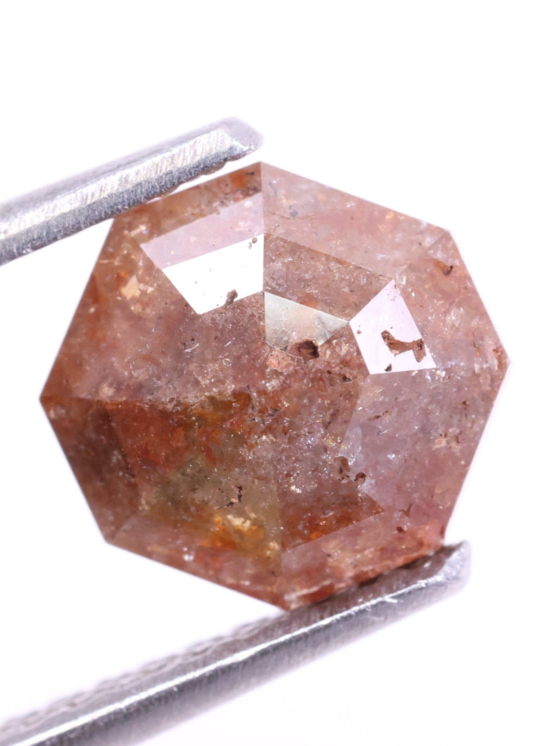 1.35 Ct Loose Red Diamond - Octagon Cut Natural Diamond ( 6.71 X 6.63 X 2.90 )