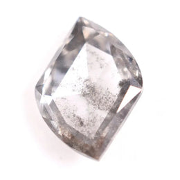0.87 carat antique cut black and white lab grown diamond loose dual-tone diamond with vintage faceting for custom jewelry.