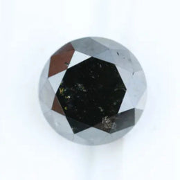 Natural black diamond round cut loose stone for custom jewelry making, elegant authentic black diamond.