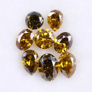 1.25 Ct Brown Yellow Colored Diamond Mix Shaped Lab Created Diamond Use For Jewerly