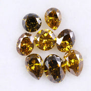 1.25 Ct Brown Yellow Colored Diamond Mix Shaped Lab Created Diamond Use For Jewerly
