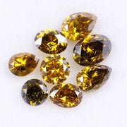 1.25 Ct Brown Yellow Colored Diamond Mix Shaped Lab Created Diamond Use For Jewerly