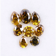 1.25 Ct Brown Yellow Colored Diamond Mix Shaped Lab Created Diamond Use For Jewerly