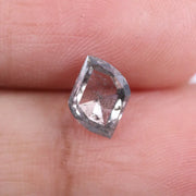 0.87 carat antique cut black and white lab grown diamond loose dual-tone diamond with vintage faceting for custom jewelry.