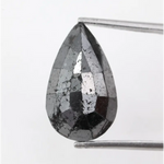 pear cut, black grey natural loose diamond, artistic queen themed diamond princess jewelry concept design
