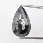 pear cut, black grey natural loose diamond, artistic queen themed diamond princess jewelry concept design
