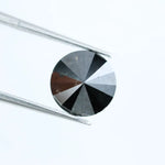 Natural black diamond round cut loose stone for custom jewelry making, elegant authentic black diamond.